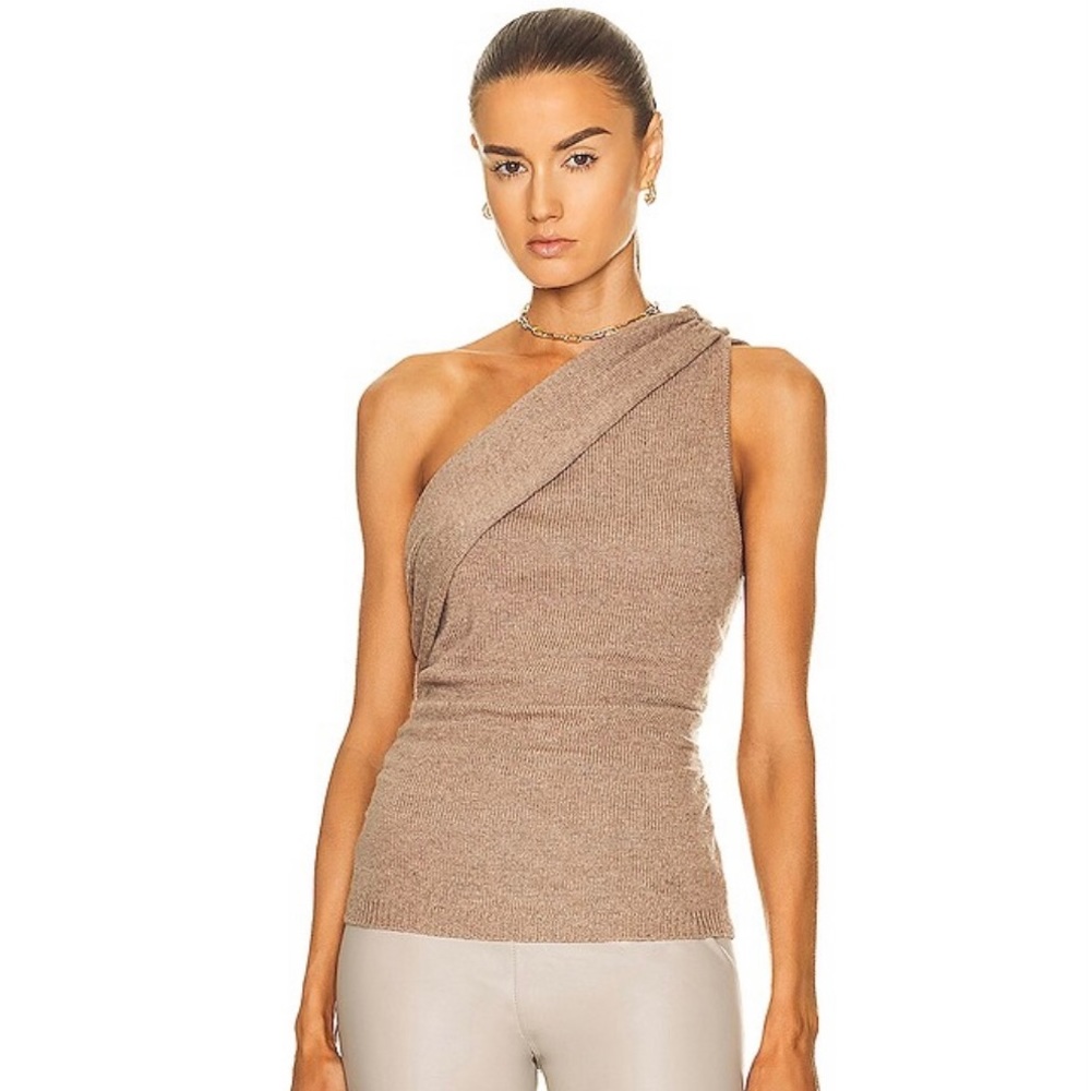 NWT L’AGENCE “Kieran” One-Shoulder Sleeveless Knit Top